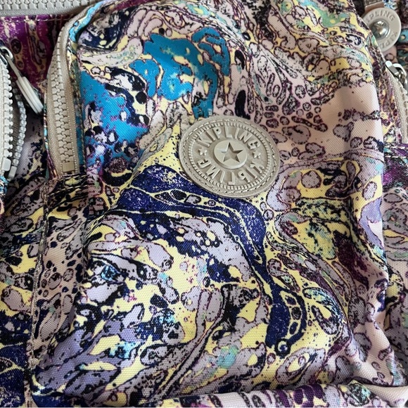 Kipling Cyrene Gray Oil Slick Overnight Carry On Travel Bag Tote - Picture 2 of 9